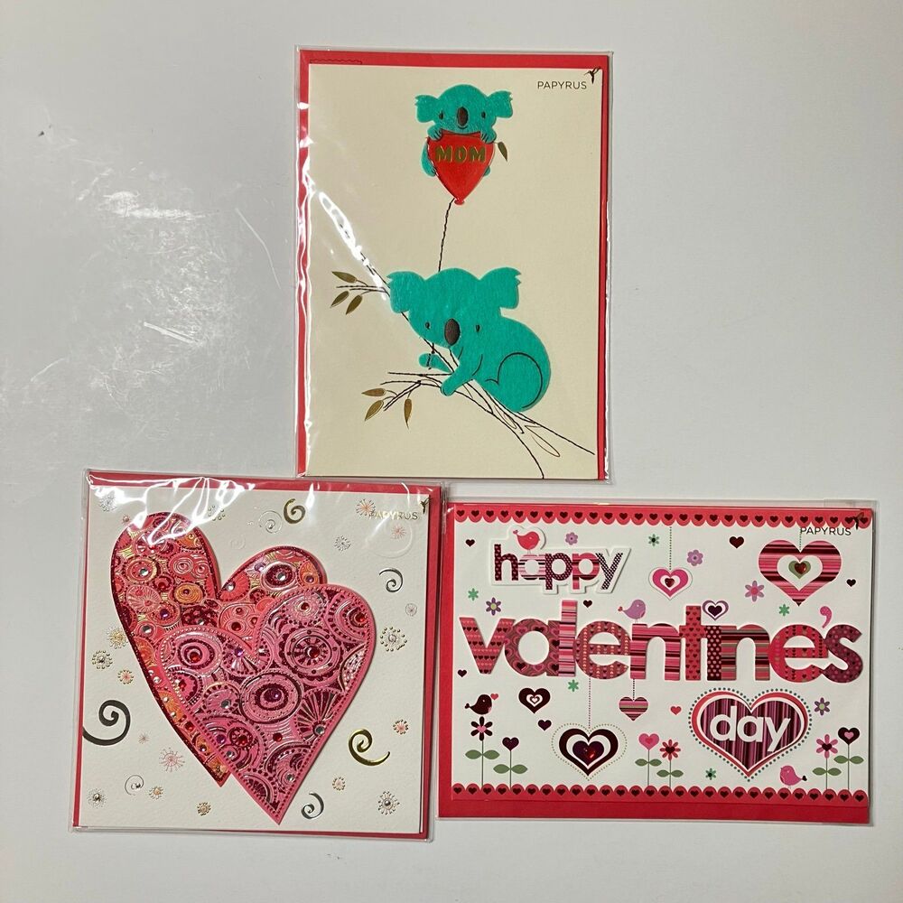 PAPYRUS Lot of 3 Valentine's Day Cards Brand New In Package 2